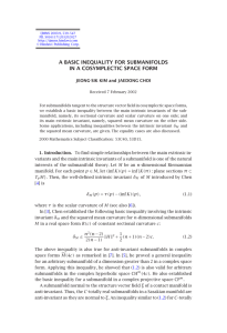A BASIC INEQUALITY FOR SUBMANIFOLDS IN A COSYMPLECTIC SPACE FORM