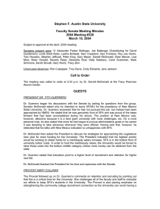 Stephen F. Austin State University  Faculty Senate Meeting Minutes 2004 Meeting #328