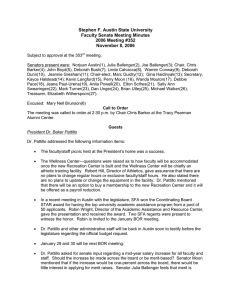 Stephen F. Austin State University Faculty Senate Meeting Minutes 2006 Meeting #352