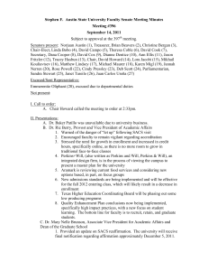 Stephen F.  Austin State University Faculty Senate Meeting Minutes