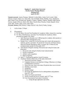 Stephen F.  Austin State University Faculty Senate Meeting Minutes Meeting #412