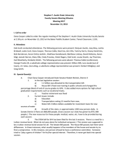   Stephen F. Austin State University  Faculty Senate Meeting Minutes  Meeting #417 
