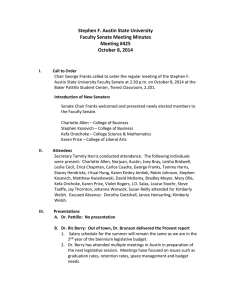 Stephen F. Austin State University Faculty Senate Meeting Minutes Meeting #425