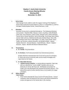 Stephen F. Austin State University Faculty Senate Meeting Minutes Meeting #426