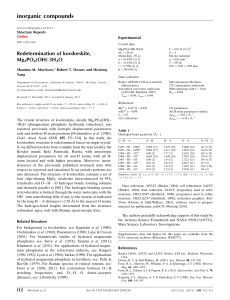 Redetermination of kovdorskite, Mg PO (OH)3H