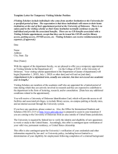 Template Letter for Temporary Visiting Scholar Position
