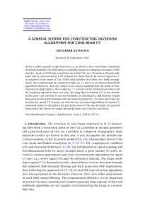 A GENERAL SCHEME FOR CONSTRUCTING INVERSION ALGORITHMS FOR CONE BEAM CT