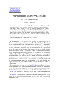 VECTOR FIELDS ON NONORIENTABLE SURFACES ILIE BARZA and DORIN GHISA