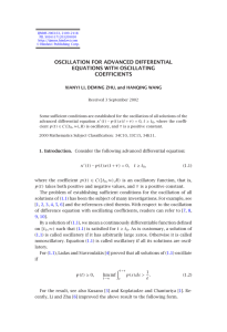 OSCILLATION FOR ADVANCED DIFFERENTIAL EQUATIONS WITH OSCILLATING COEFFICIENTS