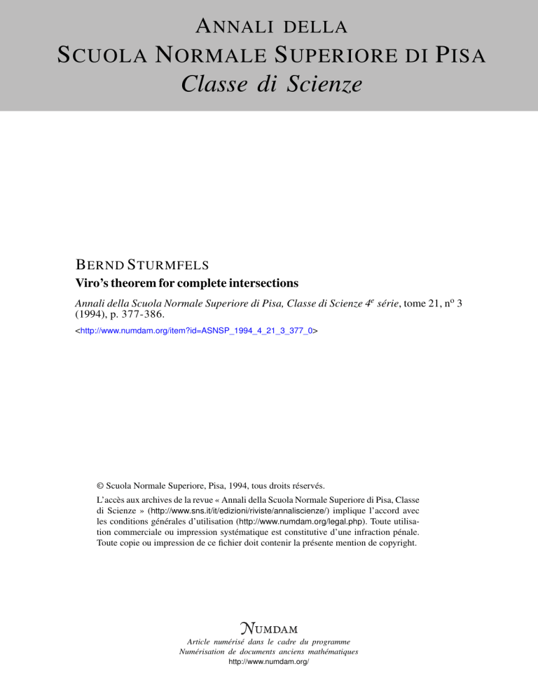 S N P Classe di Scienze