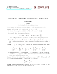 MATH 302 – Discrete Mathematics – Section 501 Homework 6