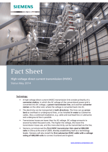 Fact Sheet High-voltage direct current transmission (HVDC) Status May 2014