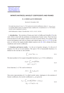 INFINITE MATRICES, WAVELET COEFFICIENTS AND FRAMES