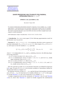 SHAPE-PRESERVING MULTIVARIATE POLYNOMIAL APPROXIMATION IN CIPRIAN S. GAL and SORIN G. GAL