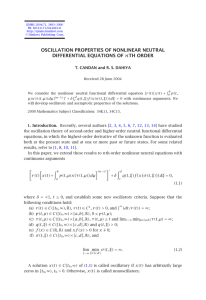 OSCILLATION PROPERTIES OF NONLINEAR NEUTRAL DIFFERENTIAL EQUATIONS OF