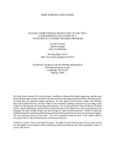 NBER WORKING PAPER SERIES PUTTING COMPUTERIZED INSTRUCTION TO THE TEST: