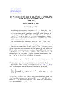 ON THE -BOUNDEDNESS OF SOLUTIONS FOR PRODUCTS OF QUASI-INTEGRO DIFFERENTIAL EQUATIONS