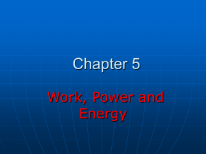 Chapter 5 Work, Power and Energy