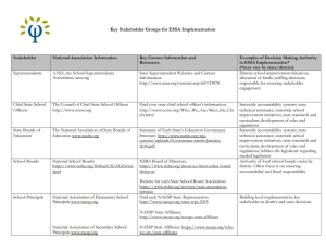 Key Stakeholder Groups for ESSA Implementation