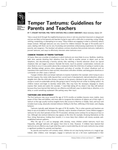 Temper Tantrums: Guidelines for Parents and Teachers