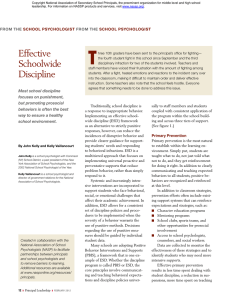 Effective Schoolwide Discipline from the