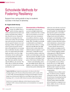 Schoolwide Methods for Fostering Resiliency Student Services B