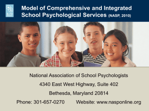 Model of Comprehensive and Integrated School Psychological Services