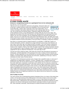 The Anthropocene: A man-made world | The Economist