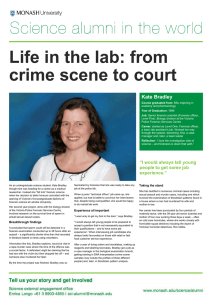 Life in the lab: from crime scene to court Kate Bradley