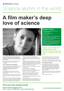 A film maker’s deep love of science  Natasha Pincus