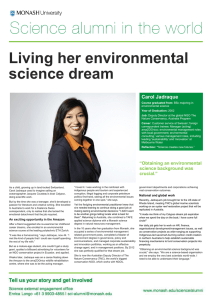 Living her environmental science dream  Carol Jadraque