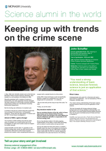 Keeping up with trends on the crime scene  John Scheffer