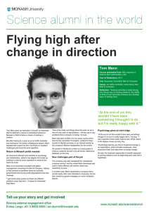 Flying high after change in direction  Tom Mann