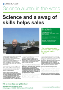 Science and a swag of skills helps sales  Steve Kratsis