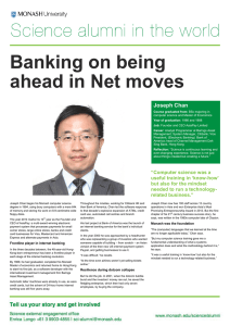 Banking on being ahead in Net moves Joseph Chan