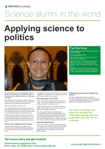 Applying science to politics love of science