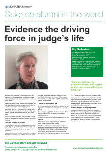 Evidence the driving force in judge’s life  Kay Robertson