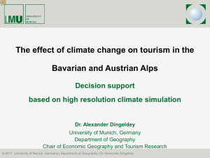 The effect of climate change on tourism in the Decision support