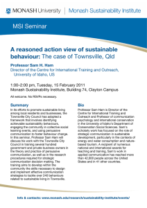 MSI Seminar A reasoned action view of sustainable behaviour: