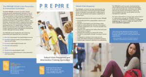 School Crisis Response The PREPaRE School Crisis Prevention &amp; Intervention Curriculum