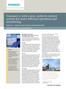 Vuosaari A: with a new, uniform control monitoring Instrumentation, Controls &amp; Electrical