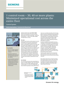 1 control room – 30, 40 or more plants: entire fleet