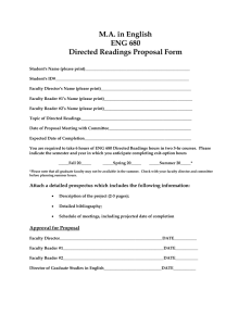 M.A. in English ENG 680 Directed Readings Proposal Form