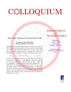 DEPARTMENT of MATHEMATICS The Galois Variance of Constacyclic Codes