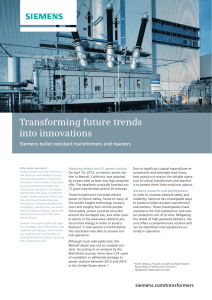 Transforming future trends into innovations Siemens bullet resistant transformers and reactors
