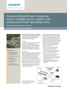 Siemens Hybrid Power Solutions ensure reliable power supply with