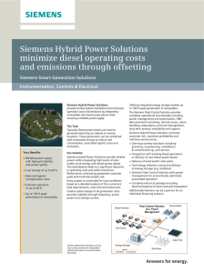Siemens Hybrid Power Solutions minimize diesel operating costs and emissions through offsetting