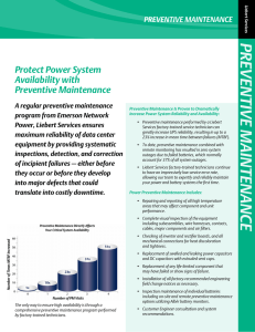 PRE VENTIVE MAINTENANCE Protect Power System Availability with
