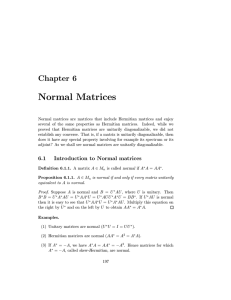 Normal Matrices Chapter 6