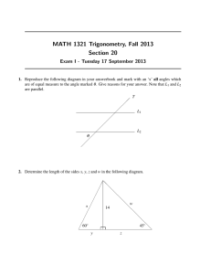 MATH 1321 Trigonometry, Fall 2013 Section 20